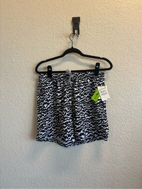 Nordstrom Black and White Printed Athletic Drawstring Shorts